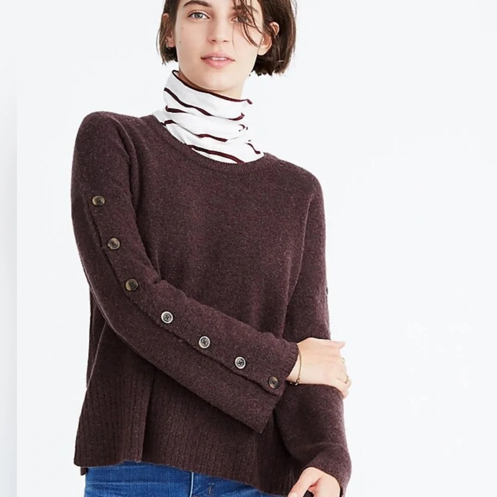 Madewell Button-Sleeve Pullover Sweater Size XXS